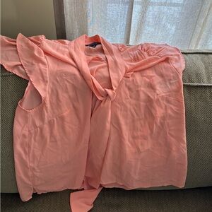 Eloquii Soft Pink Tie-Front Blouse